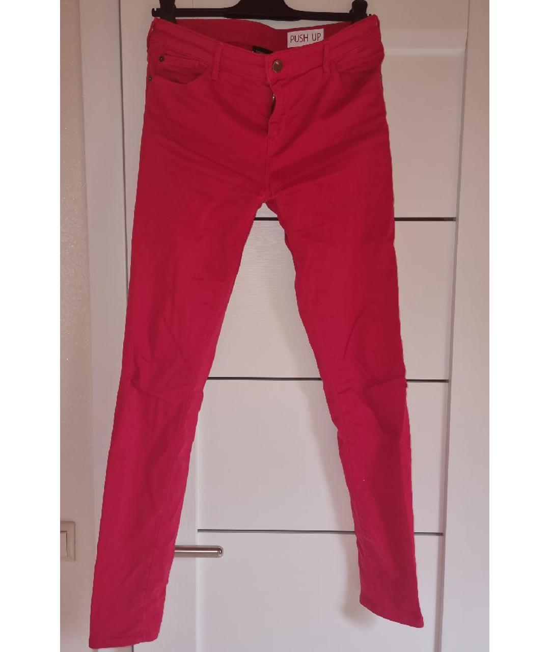 EMPORIO ARMANI Красные хлопко-эластановые джинсы слим, фото 7