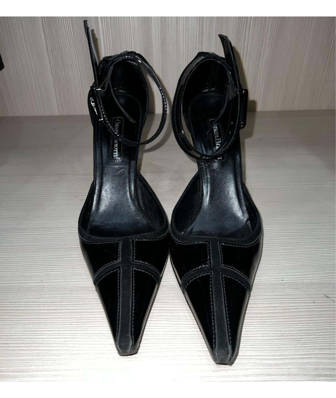 CESARE PACIOTTI Черные туфли из лакированной кожи, фото 2