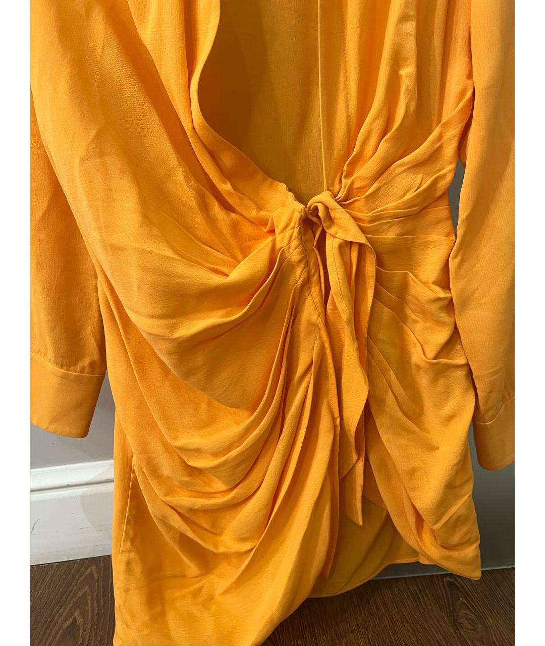 JACQUEMUS Оранжевое хлопковое коктейльное платье, фото 4