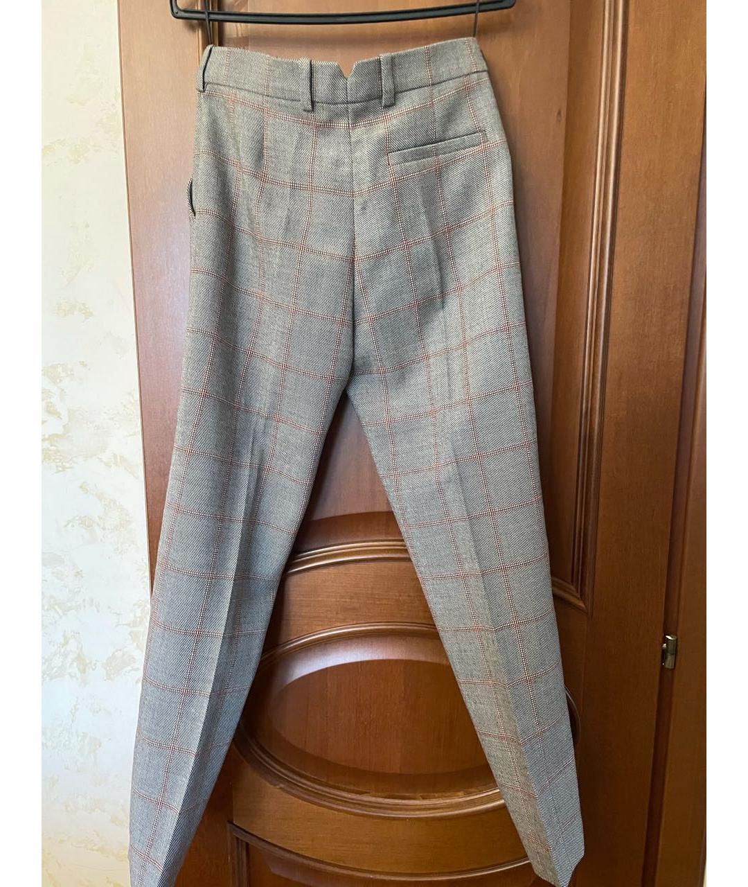 LOUIS VUITTON PRE-OWNED Коричневые полиэстеровые прямые брюки, фото 2