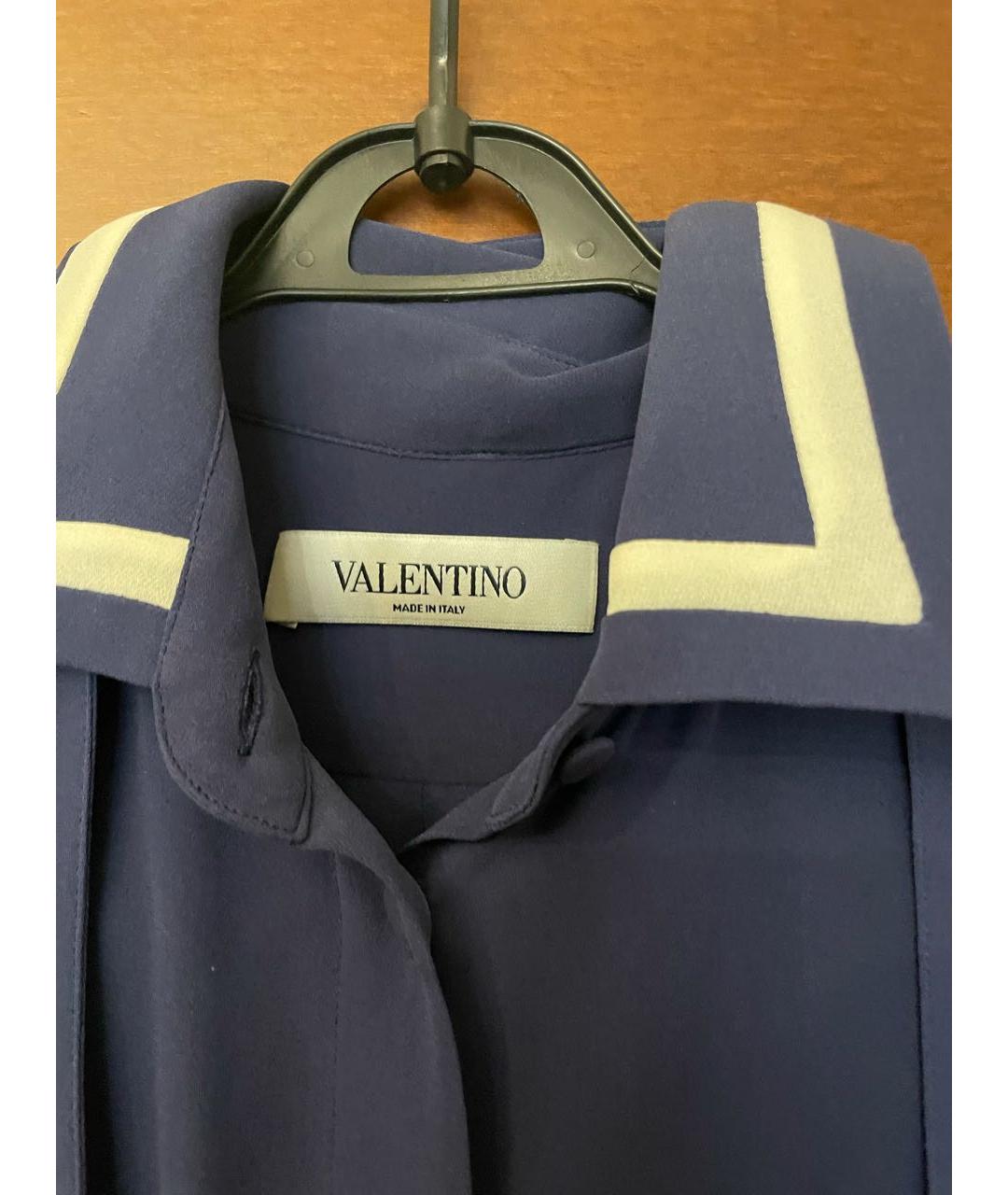 VALENTINO Синяя шелковая блузы, фото 3