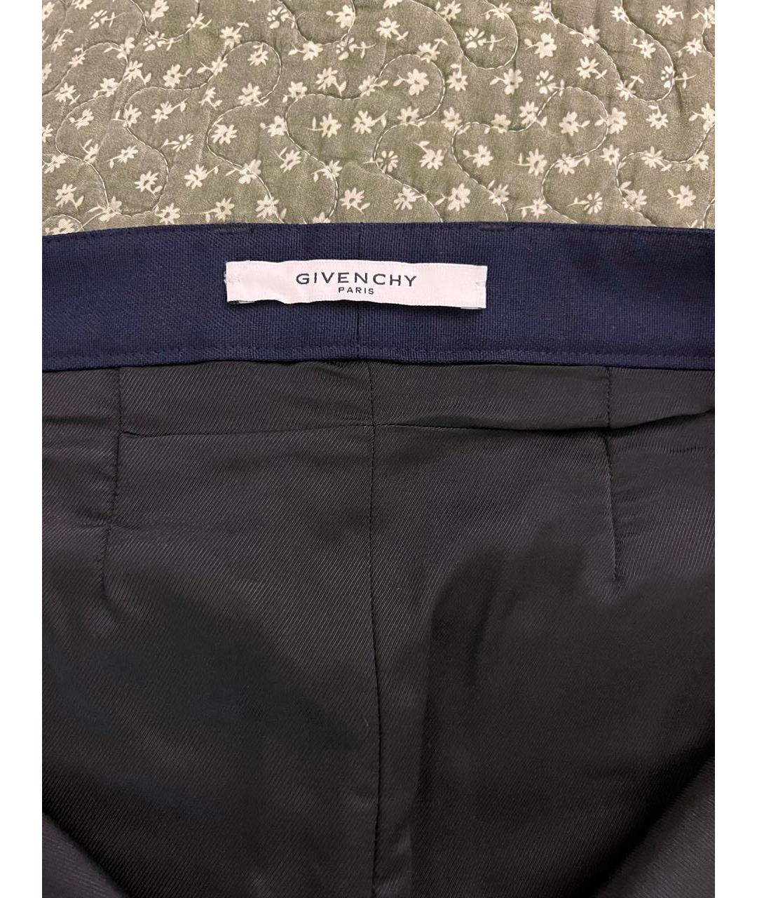 GIVENCHY Темно-синяя шерстяная юбка-шорты, фото 3