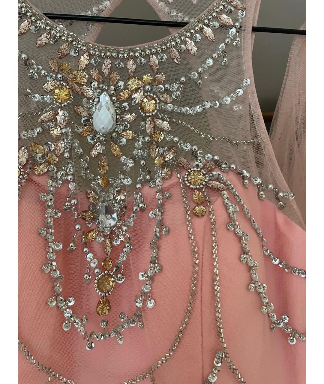 FOREVER UNIQUE Розовое шифоновое вечернее платье, фото 4