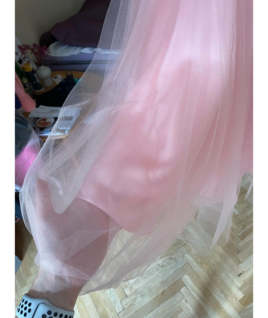 FOREVER UNIQUE Розовое шифоновое вечернее платье, фото 6