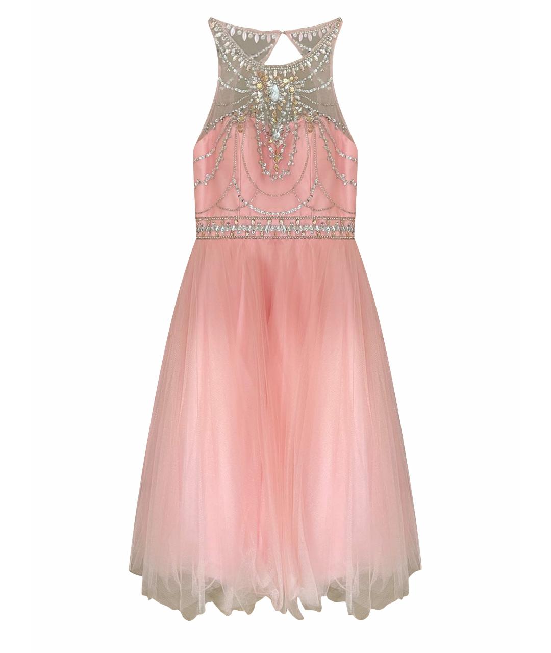 FOREVER UNIQUE Розовое шифоновое вечернее платье, фото 1