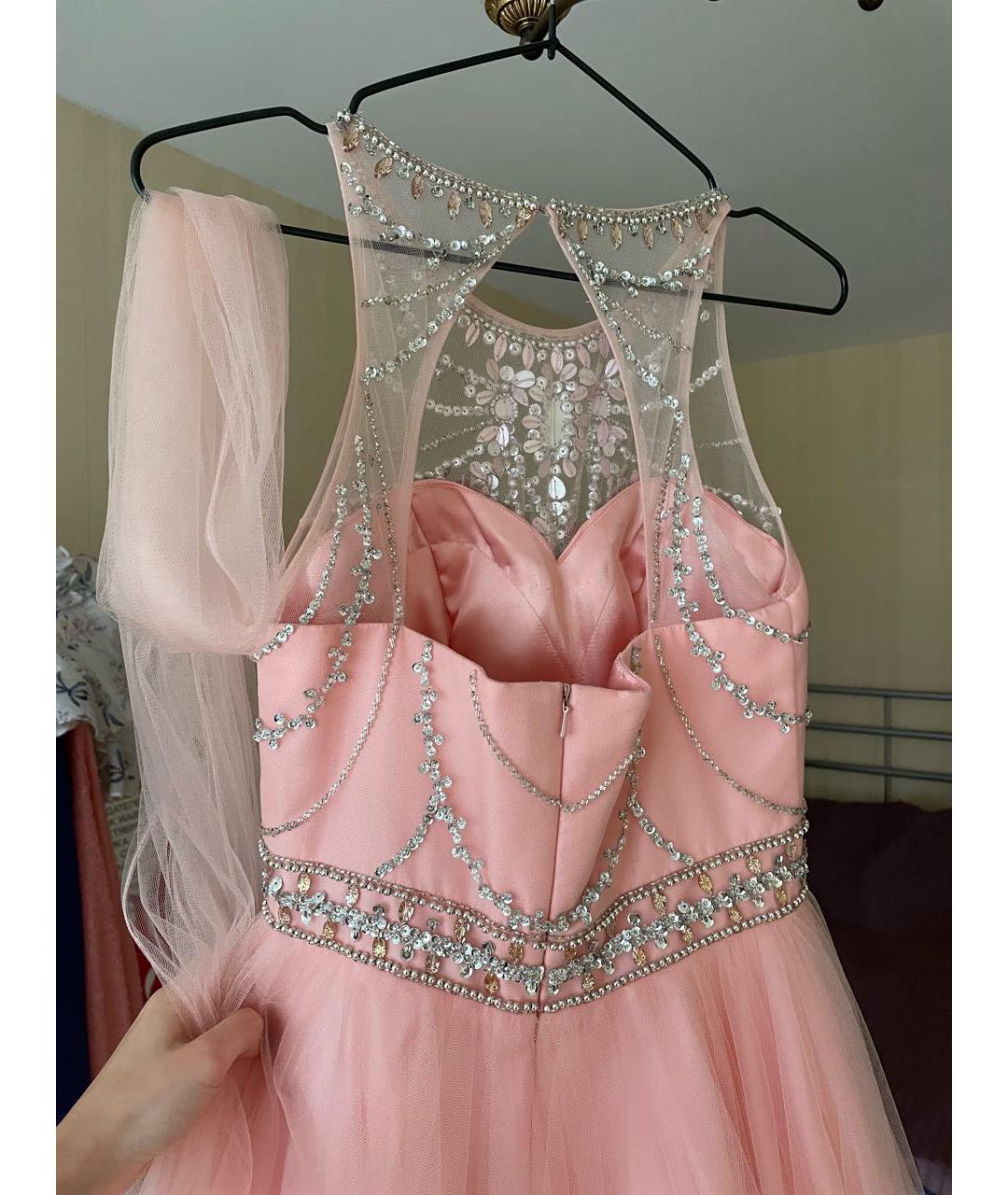 FOREVER UNIQUE Розовое шифоновое вечернее платье, фото 2