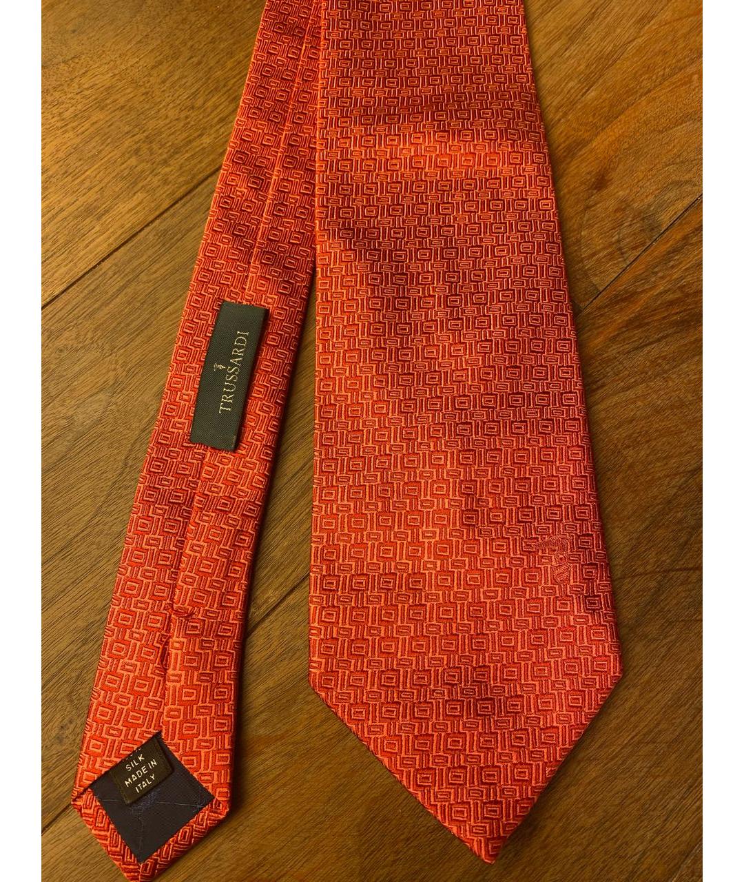 TRUSSARDI Красный шелковый галстук, фото 2