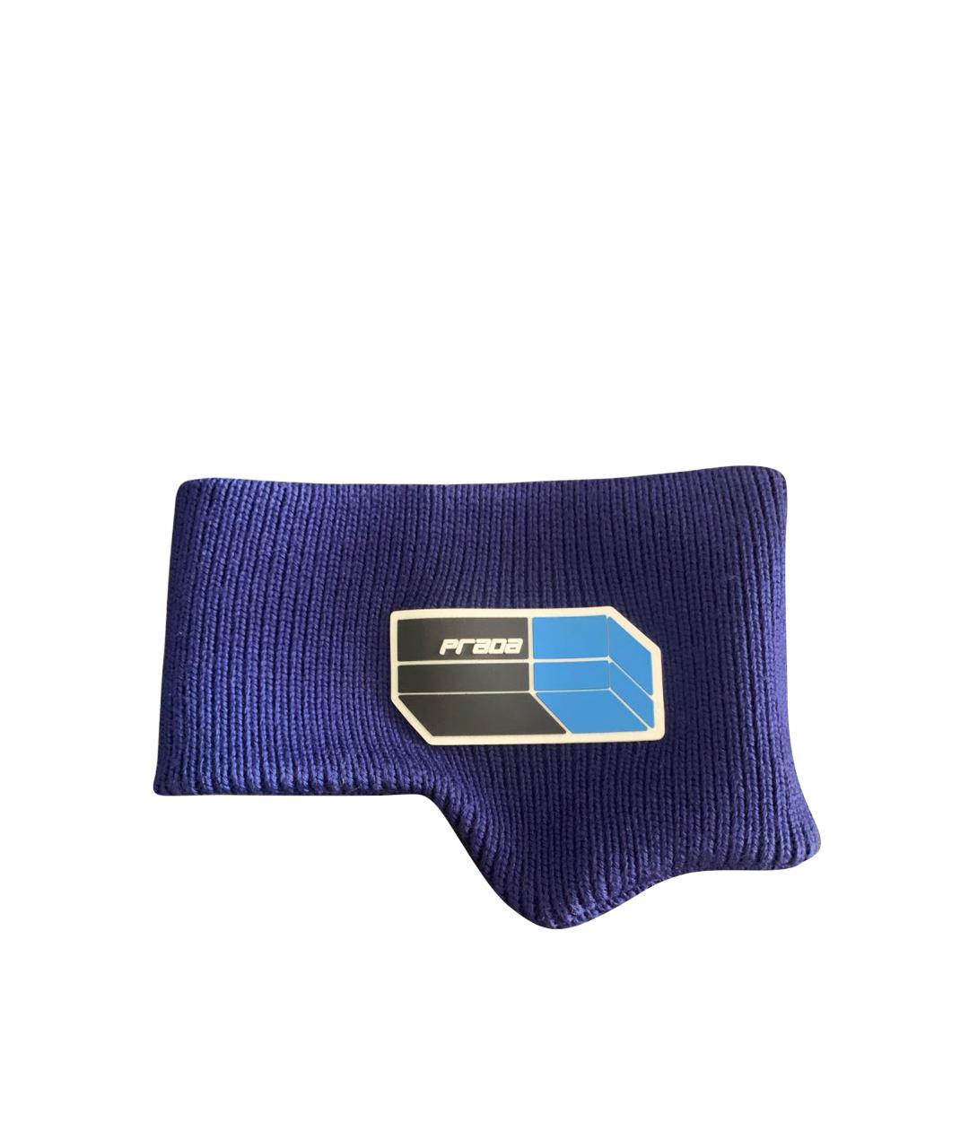 PRADA Темно-синяя кашемировая повязка на голову, фото 1