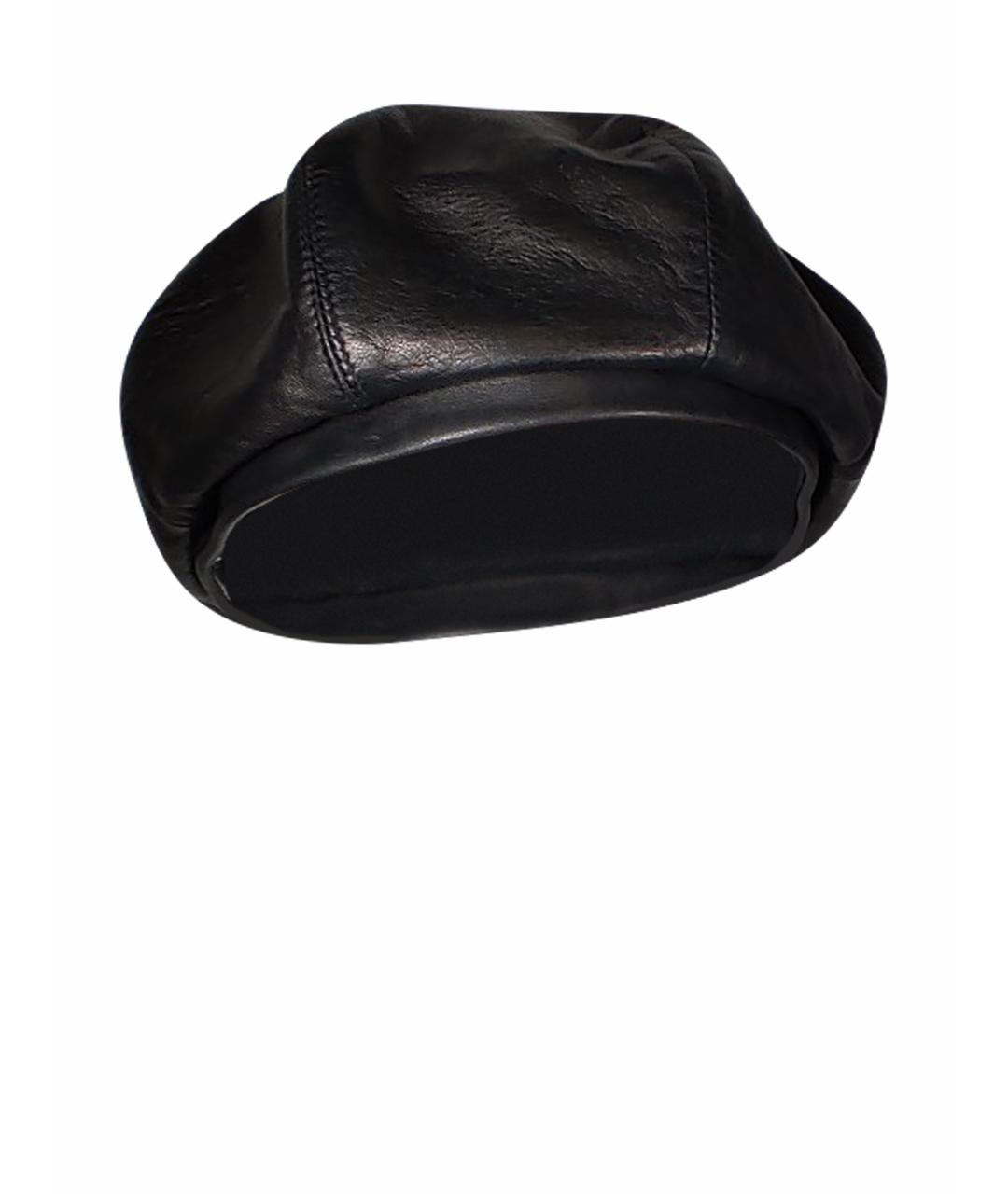 RUFFO Черная кожаная шапка, фото 1