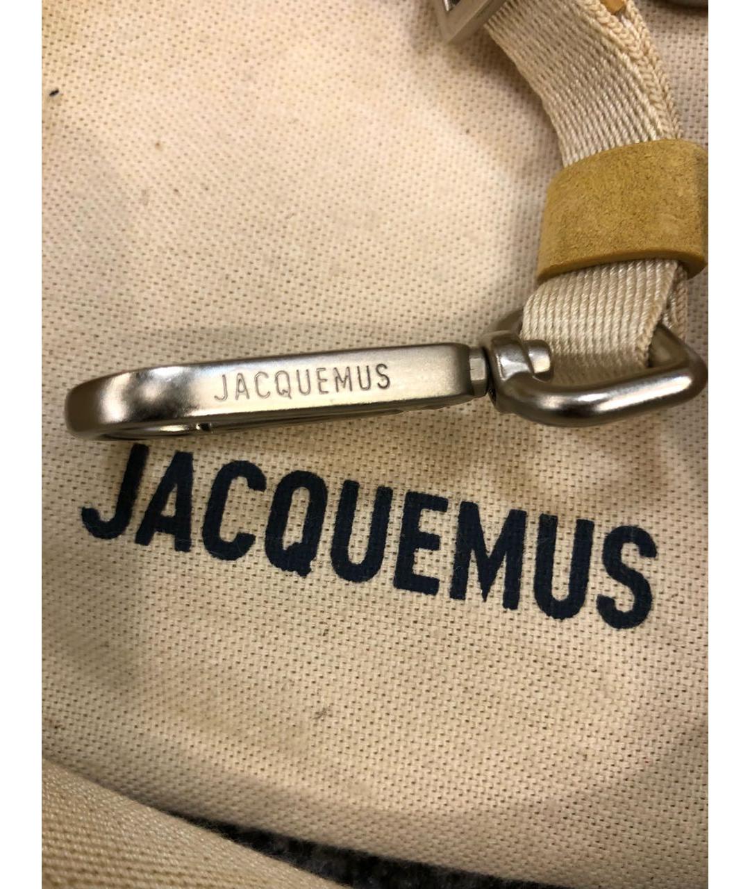JACQUEMUS Бежевая кожаная сумка через плечо, фото 5