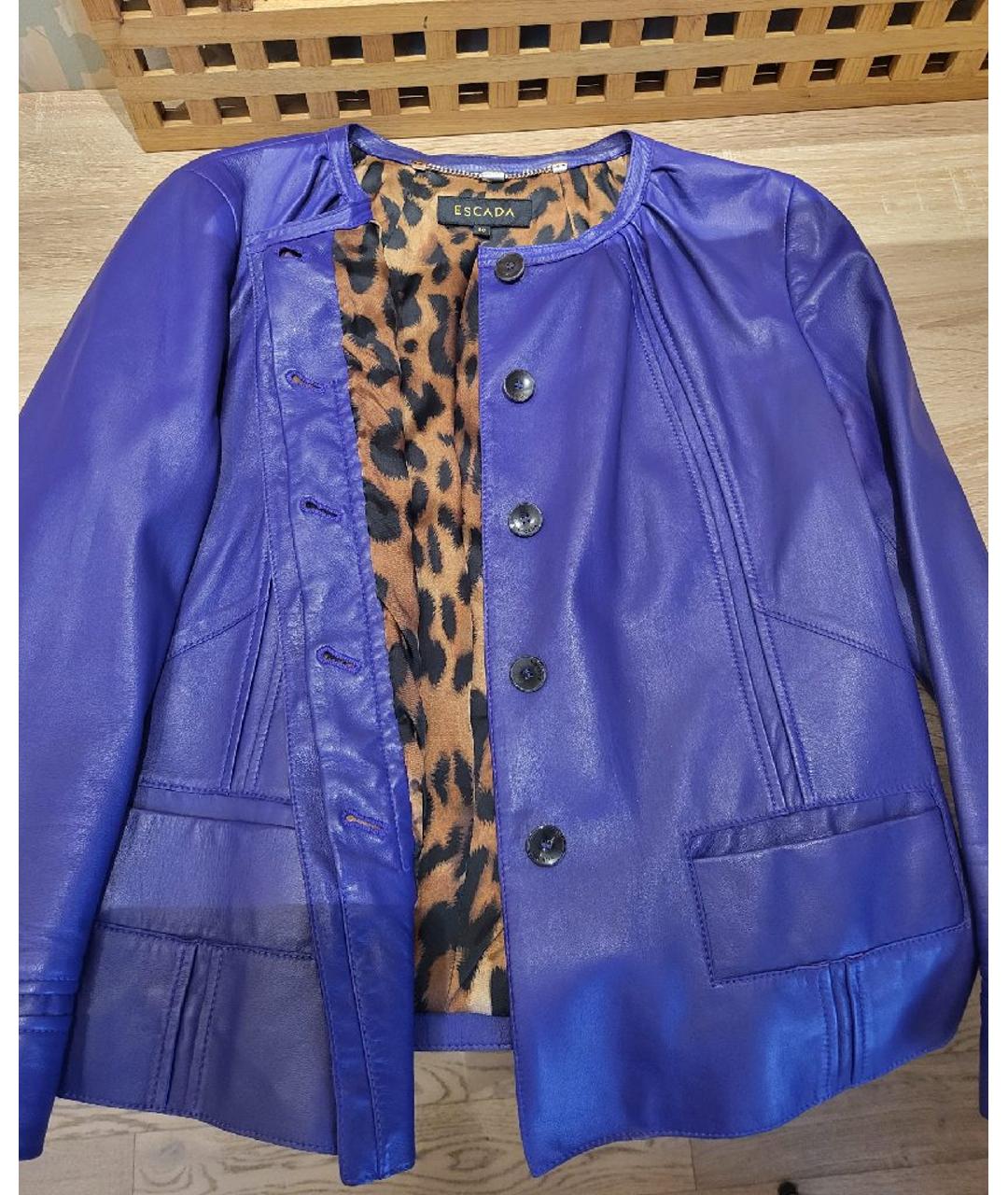 ESCADA Фиолетовая кожаная куртка, фото 3