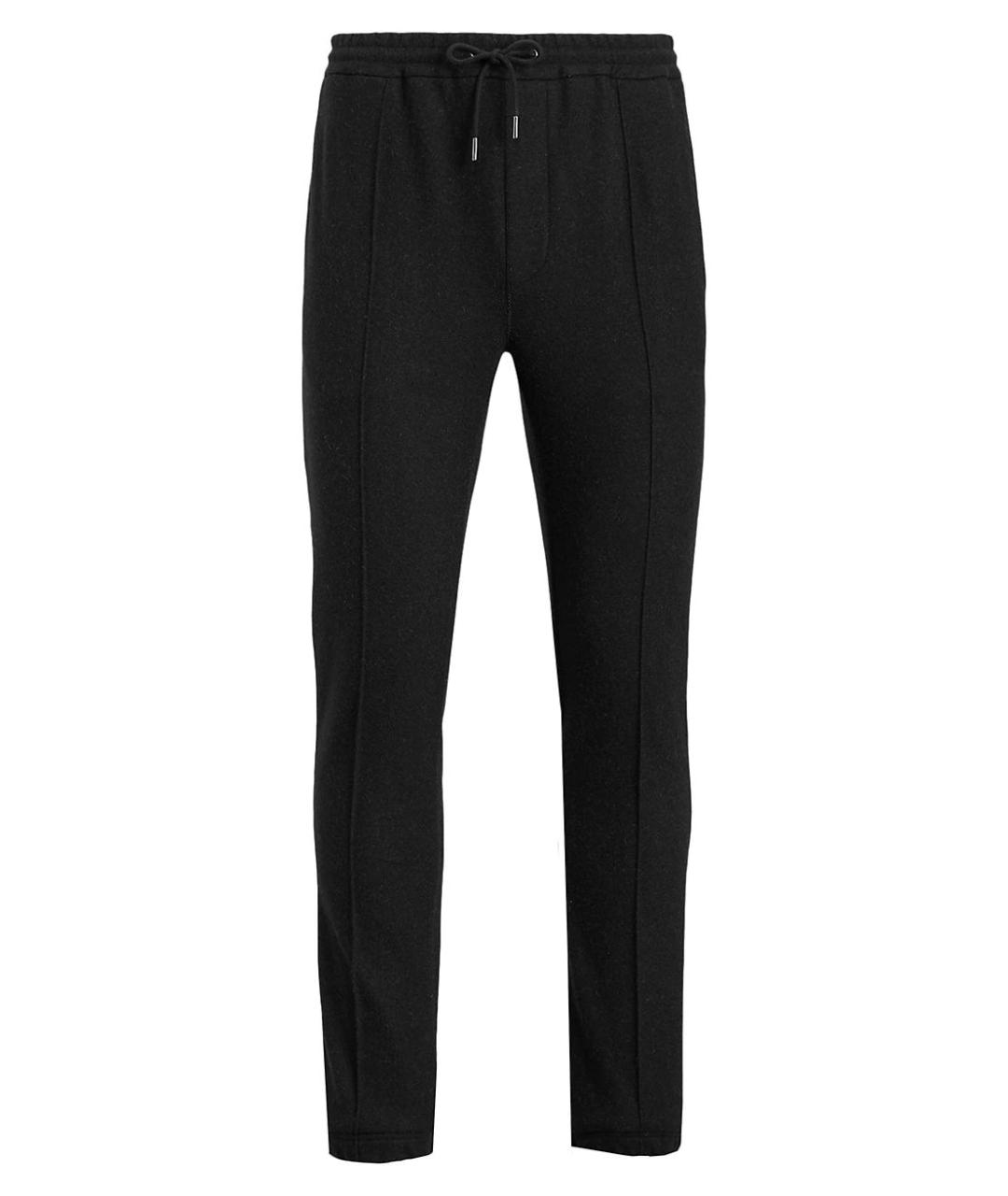 RALPH LAUREN PURPLE LABEL Черные шерстяные повседневные брюки, фото 1