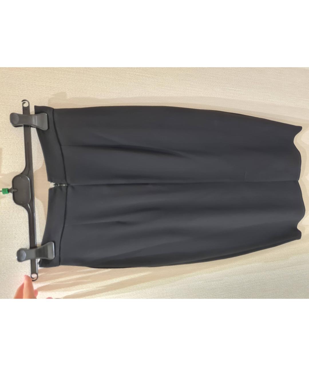 ELISABETTA FRANCHI Черная полиэстеровая юбка миди, фото 2