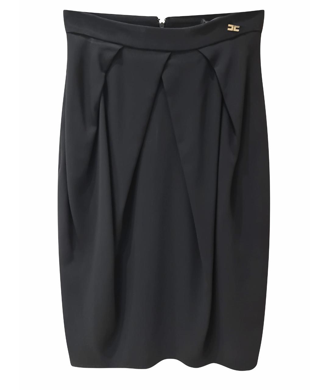 ELISABETTA FRANCHI Черная полиэстеровая юбка миди, фото 1