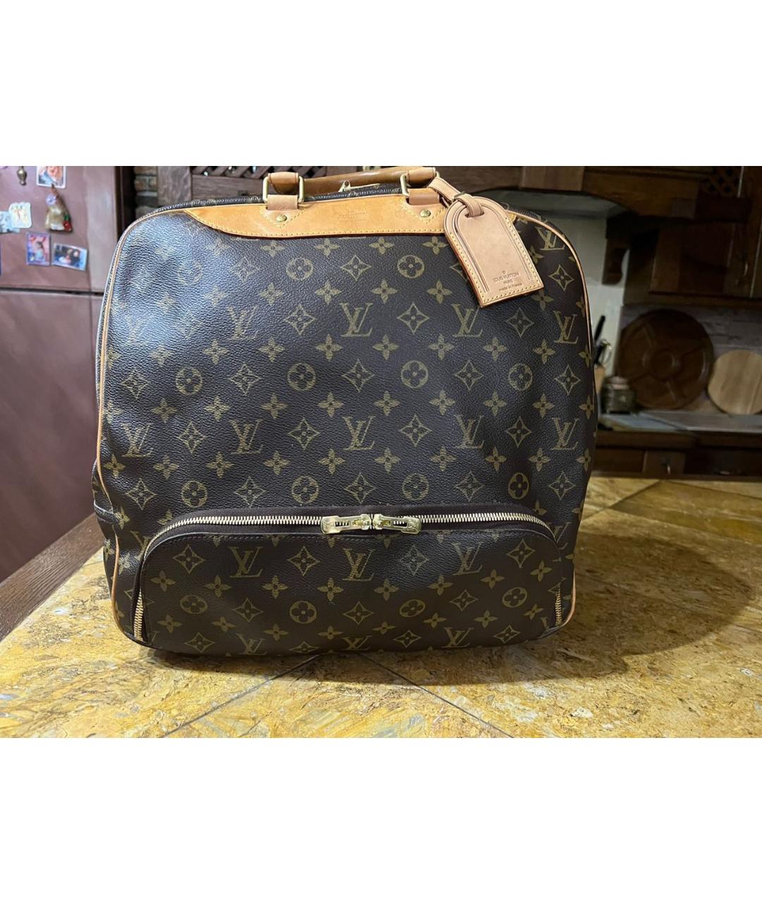 LOUIS VUITTON Коричневая кожаная дорожная/спортивная сумка, фото 9