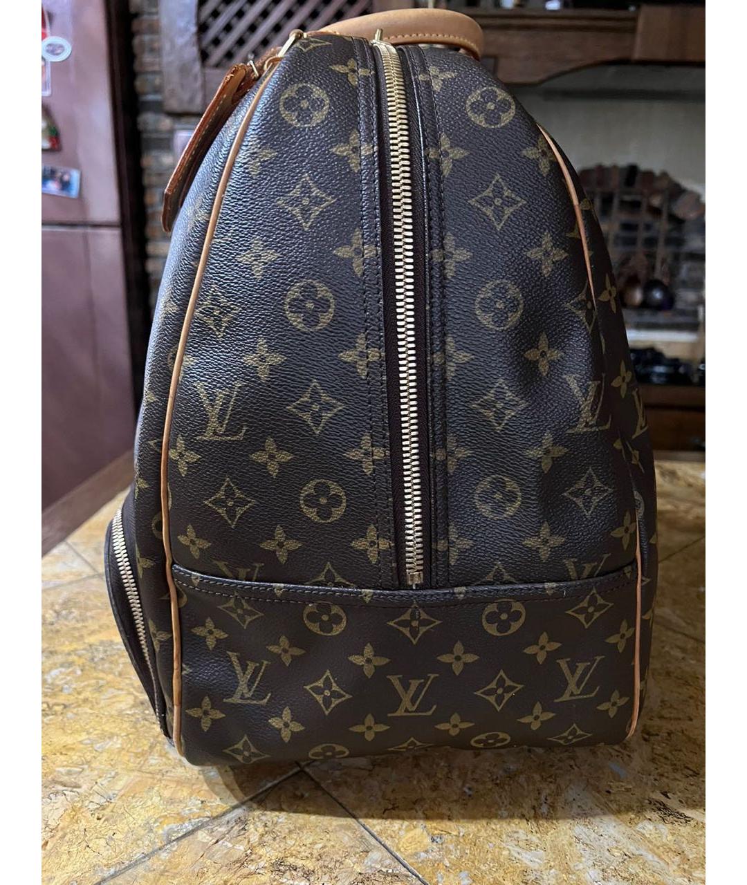 LOUIS VUITTON Коричневая кожаная дорожная/спортивная сумка, фото 2