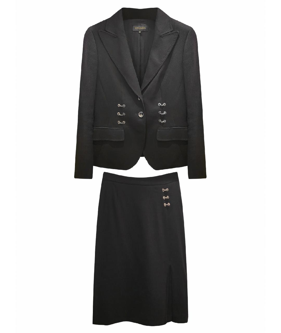 ESCADA Черный шерстяной костюм с юбками, фото 1