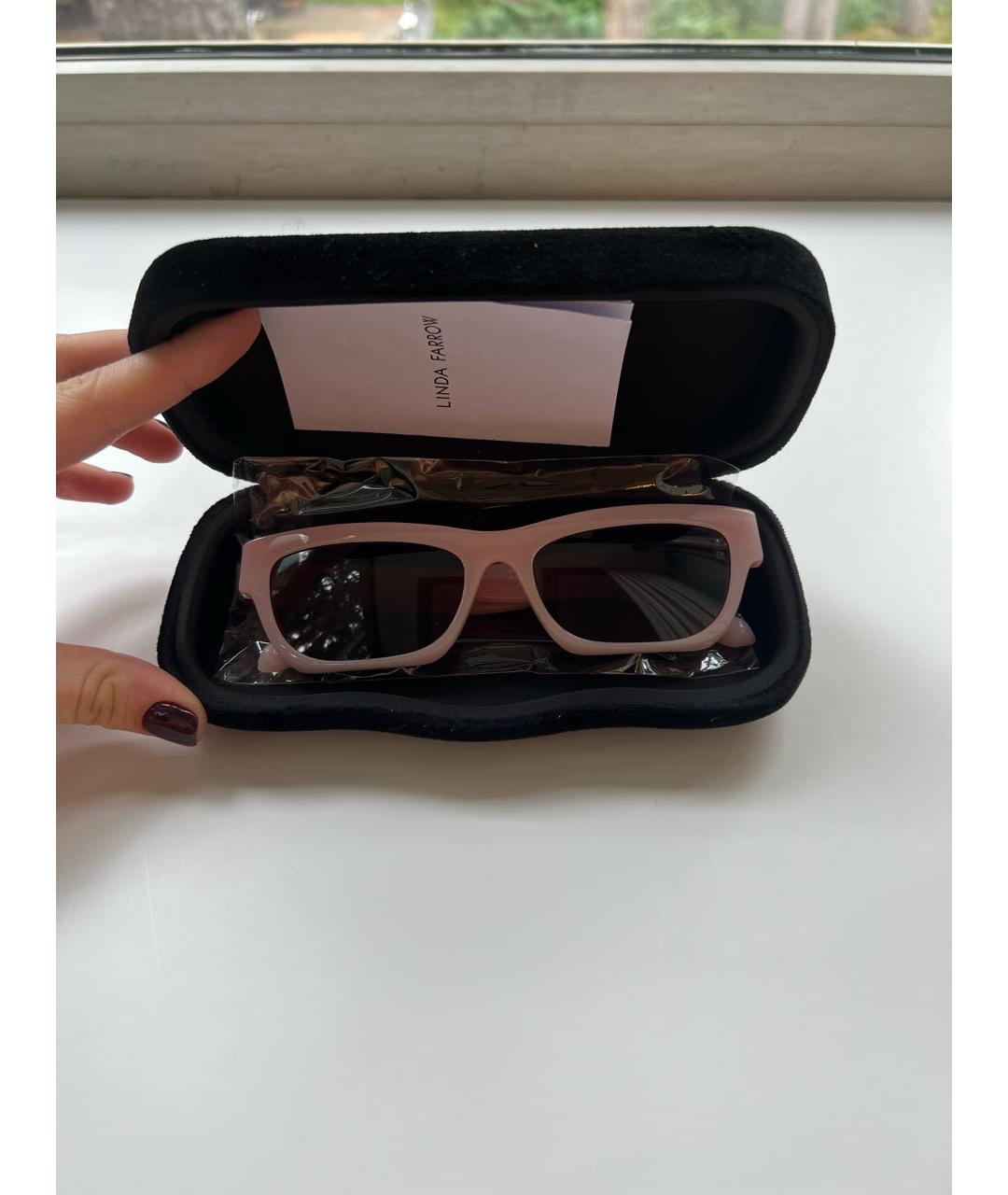 LINDA FARROW Розовые солнцезащитные очки, фото 6