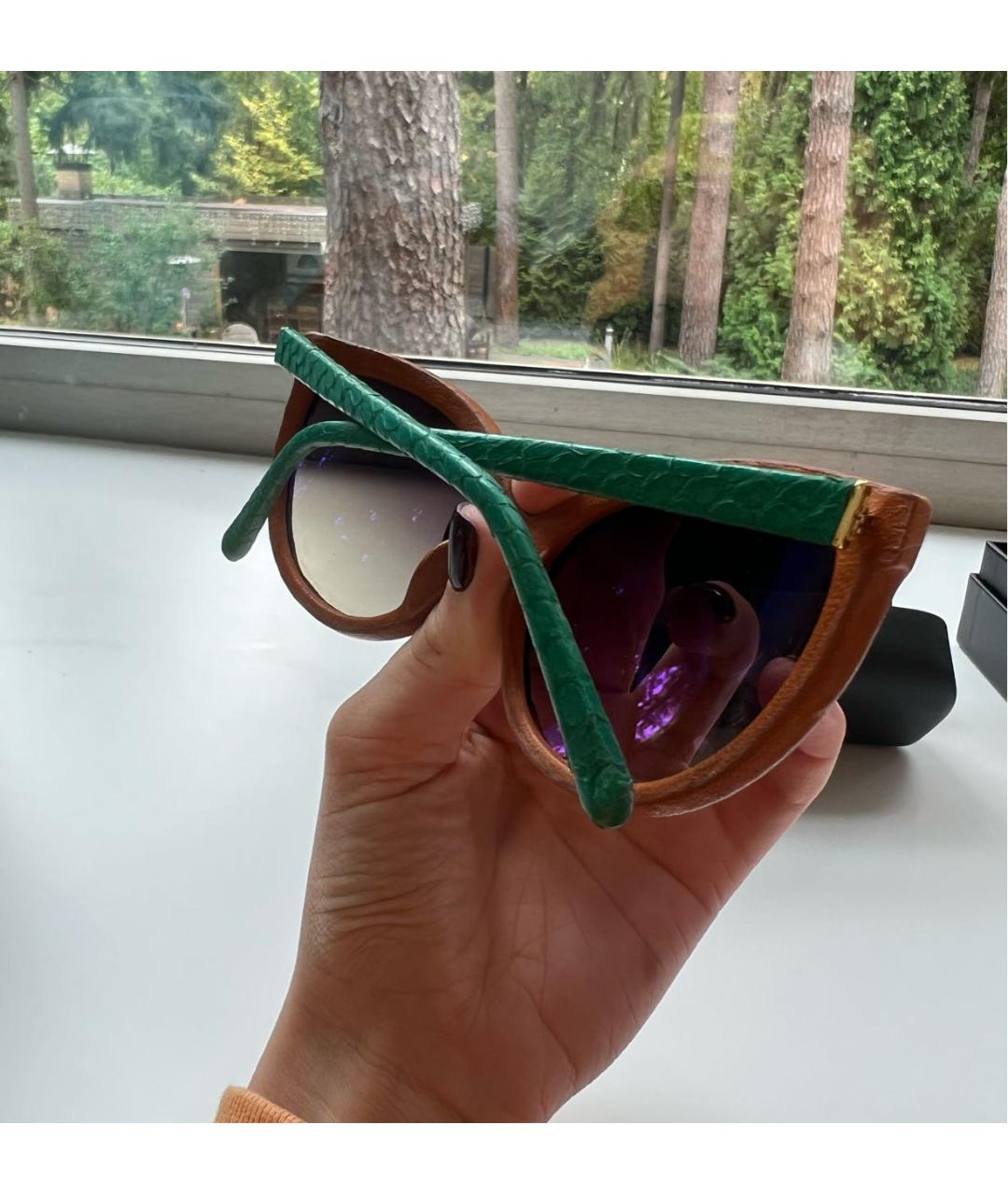 LINDA FARROW Коричневые солнцезащитные очки, фото 6