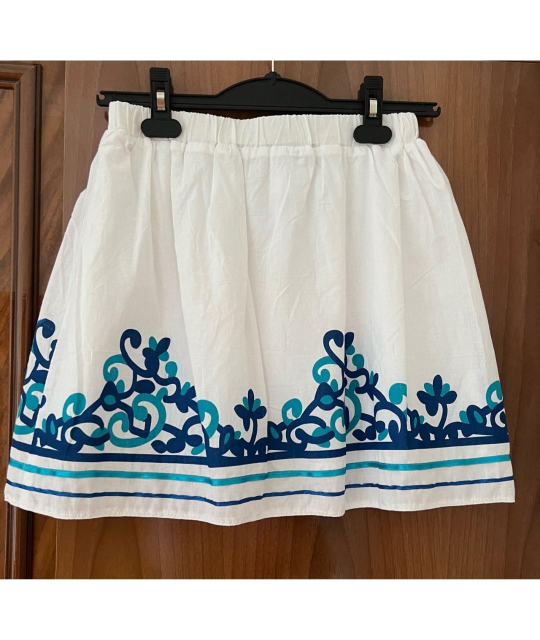 MOSCHINO Белая хлопковая юбка мини, фото 2