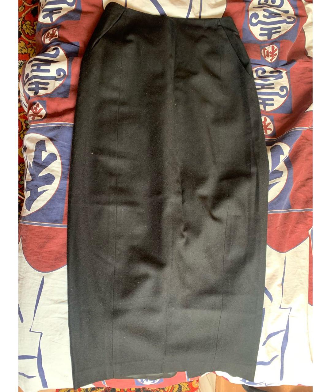GIANFRANCO FERRE VINTAGE Черная шерстяная юбка макси, фото 7
