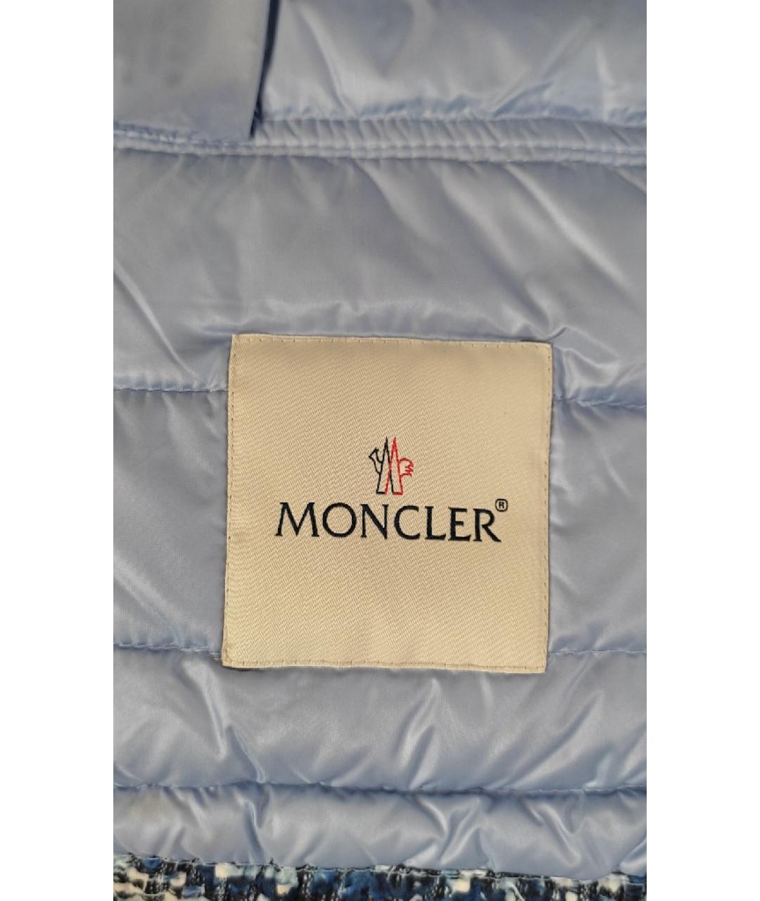 MONCLER Голубая полиамидовая куртка, фото 6