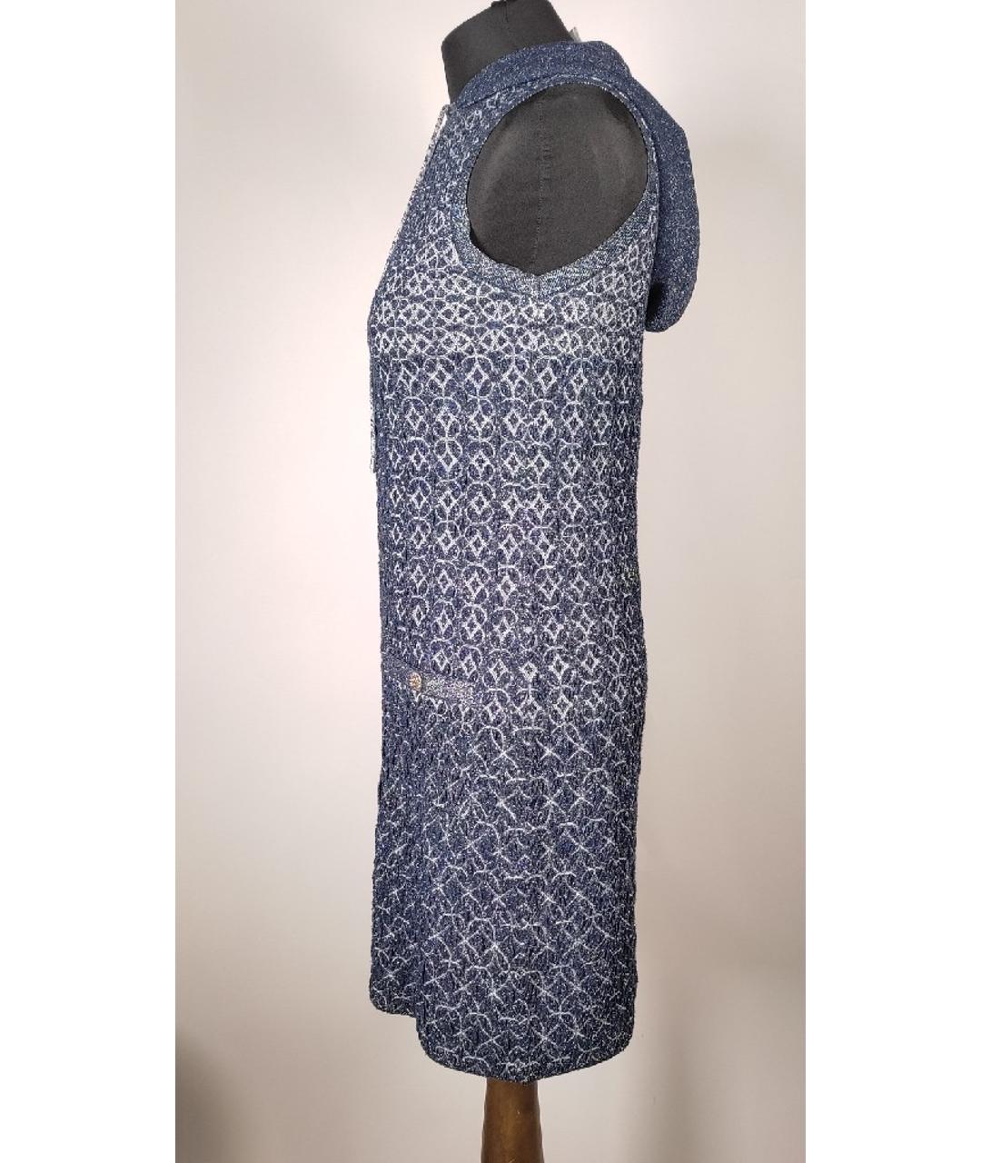 CHANEL PRE-OWNED Синее шелковое платье, фото 2