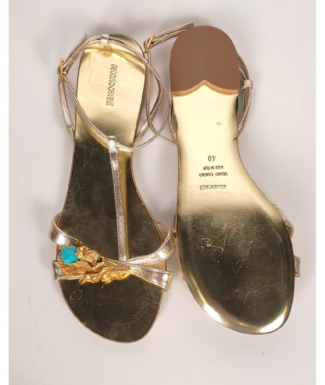 ROBERTO CAVALLI Золотые сандалии, фото 4