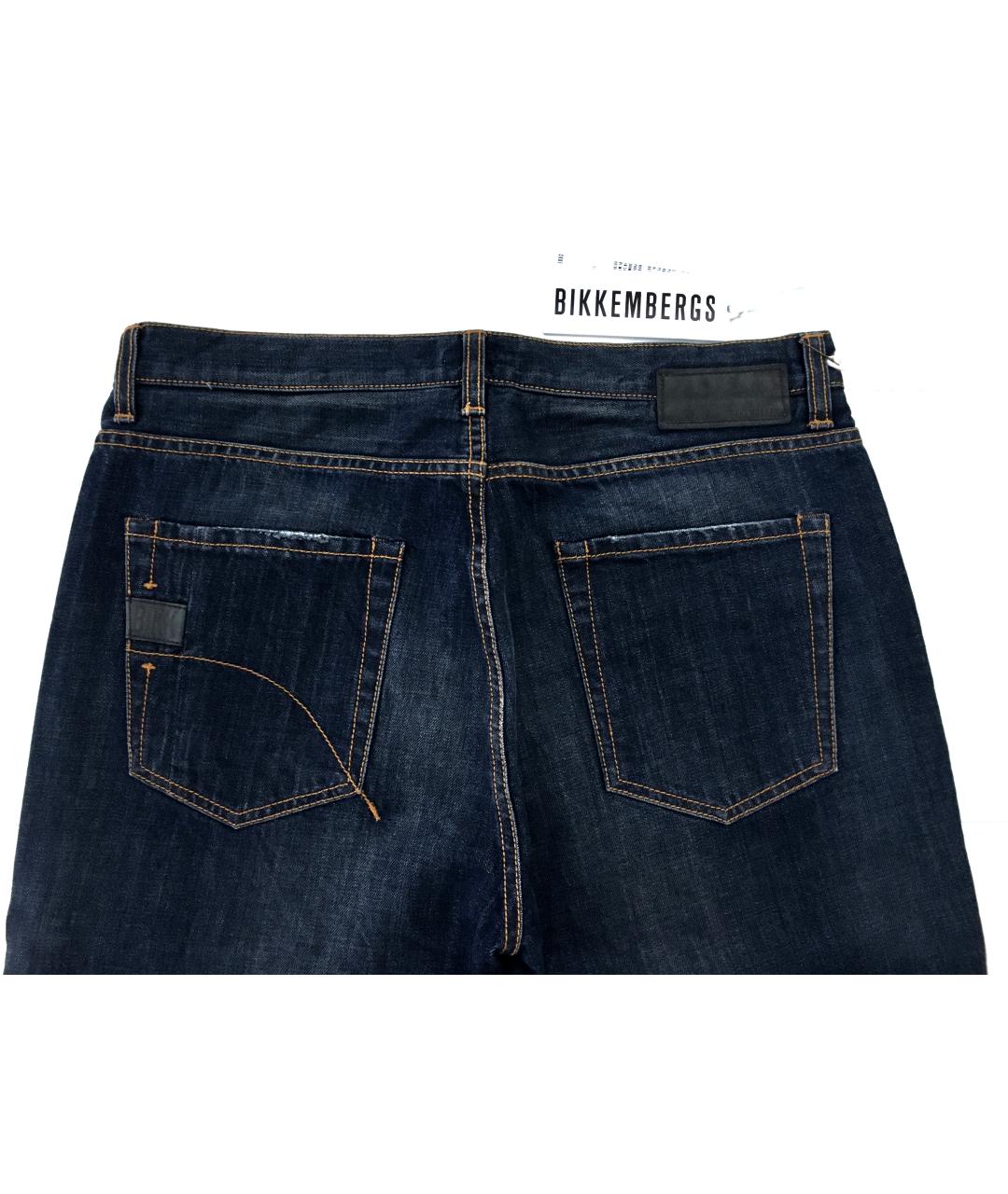 BIKKEMBERGS Темно-синие хлопковые джинсы скинни, фото 5