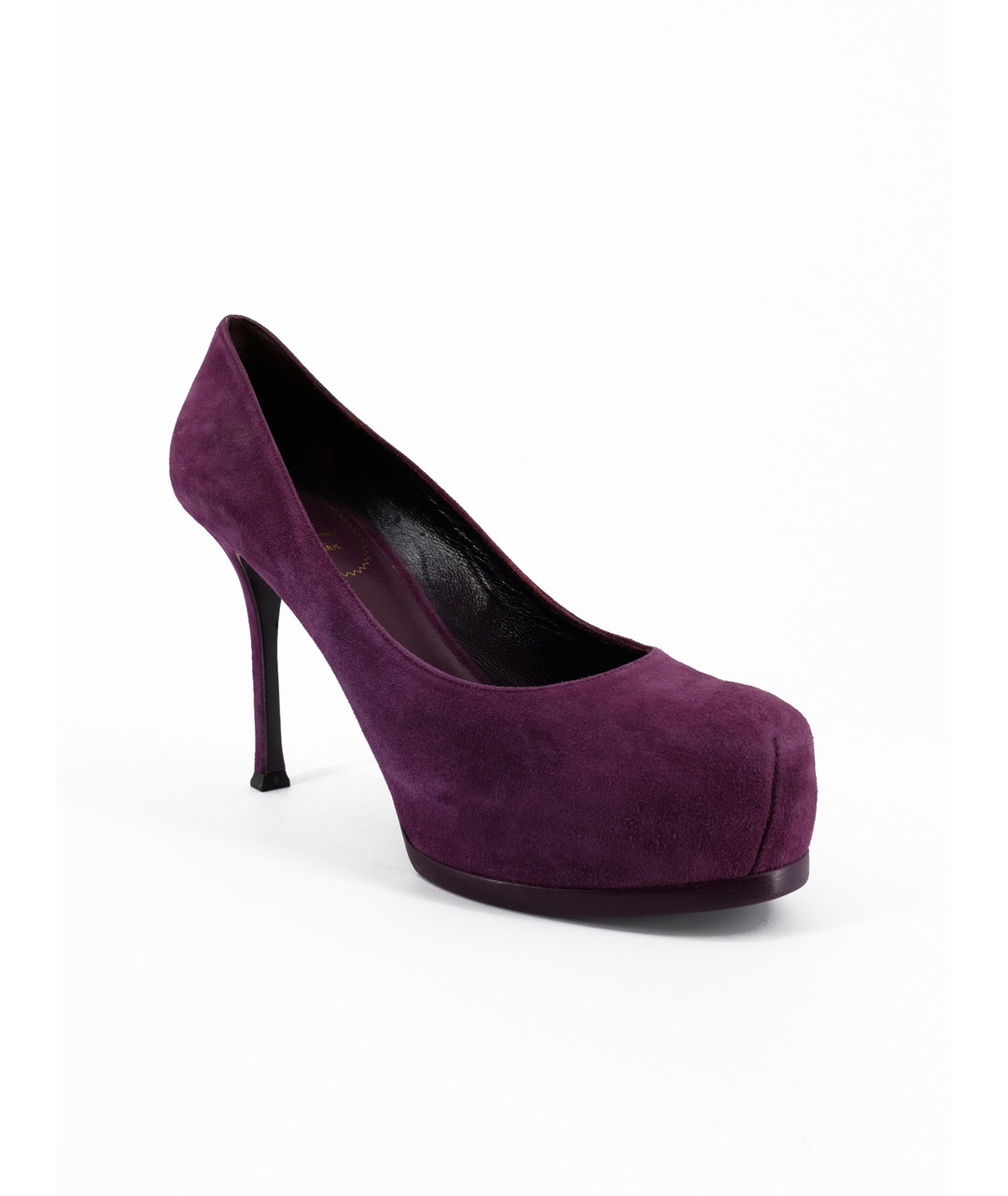 SAINT LAURENT Фиолетовые замшевые туфли, фото 2
