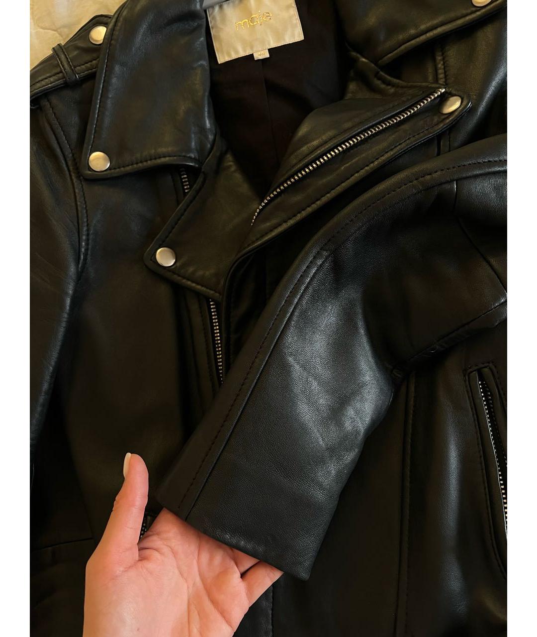 MAJE Черная кожаная куртка, фото 3
