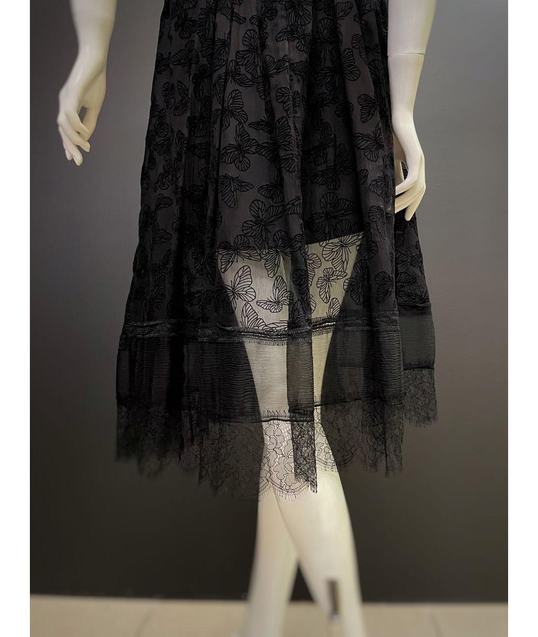NINA RICCI Черное шелковое коктейльное платье, фото 7