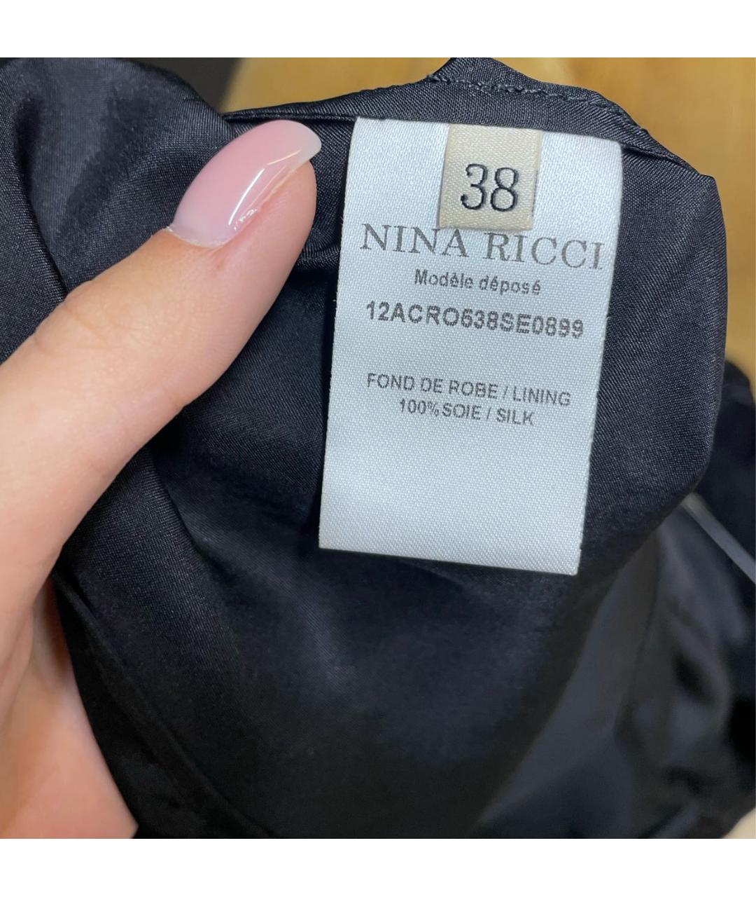 NINA RICCI Черное шелковое коктейльное платье, фото 8