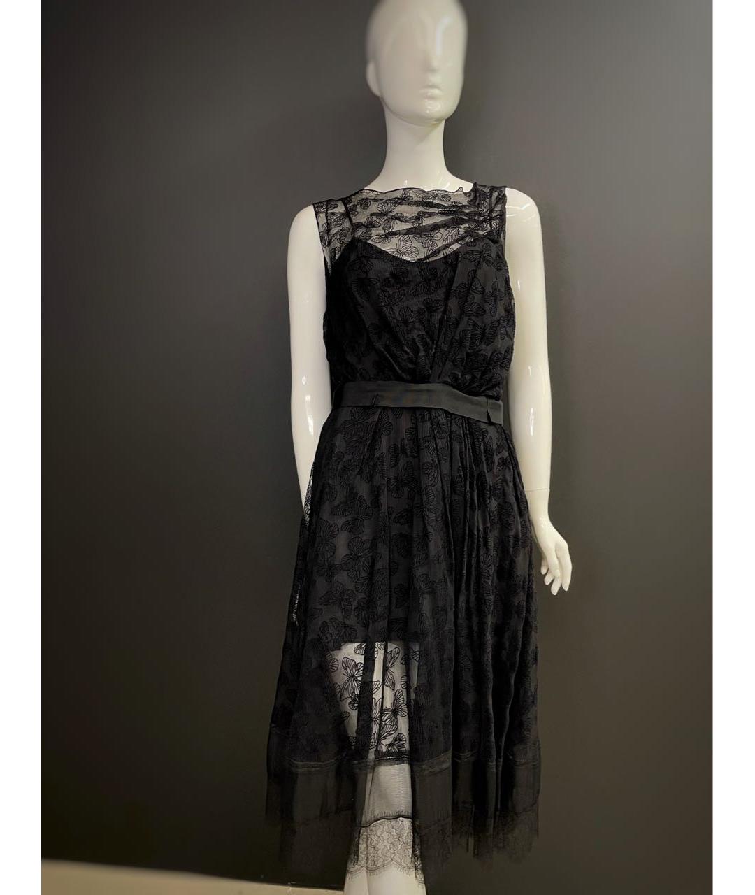 NINA RICCI Черное шелковое коктейльное платье, фото 9