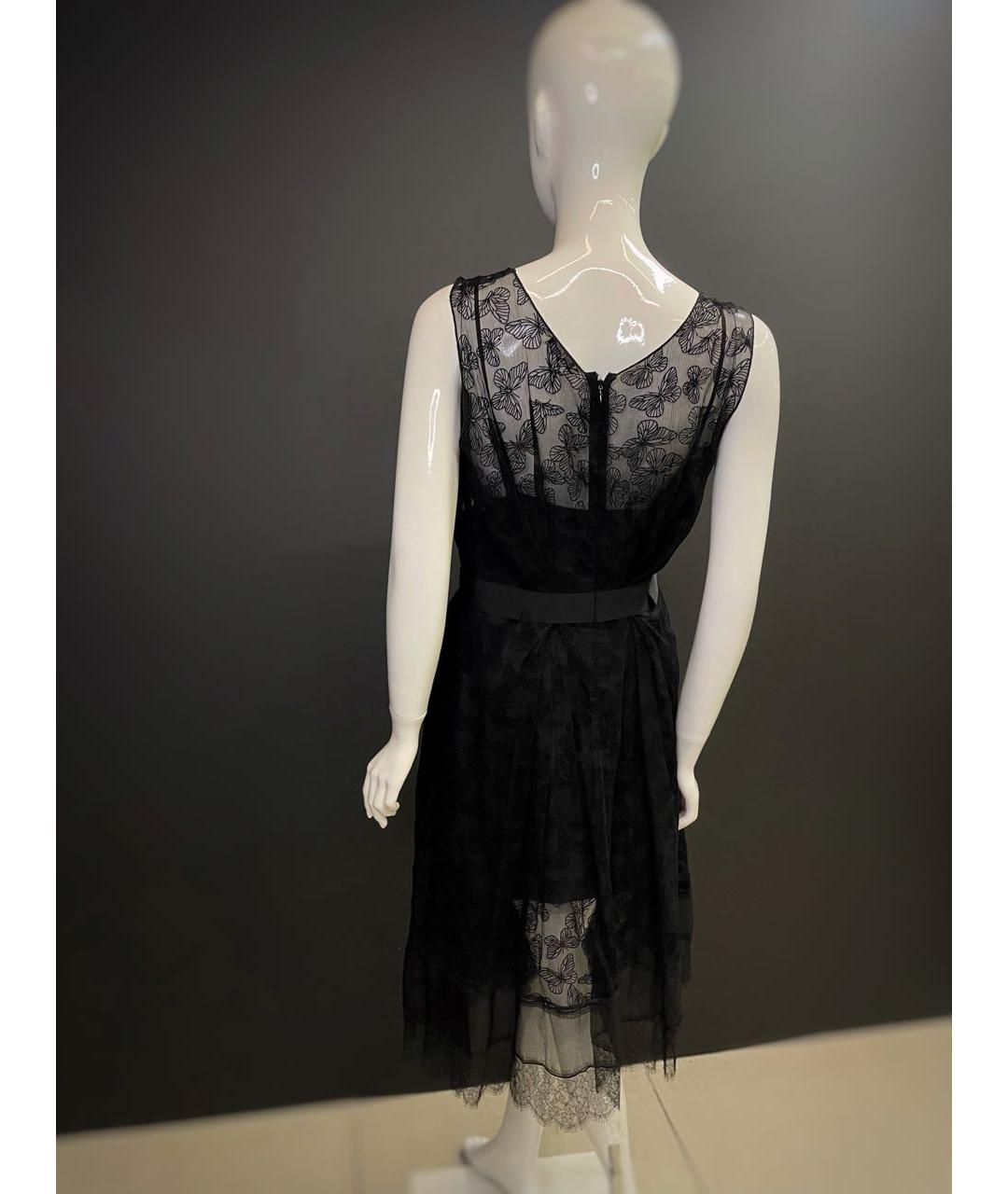 NINA RICCI Черное шелковое коктейльное платье, фото 6