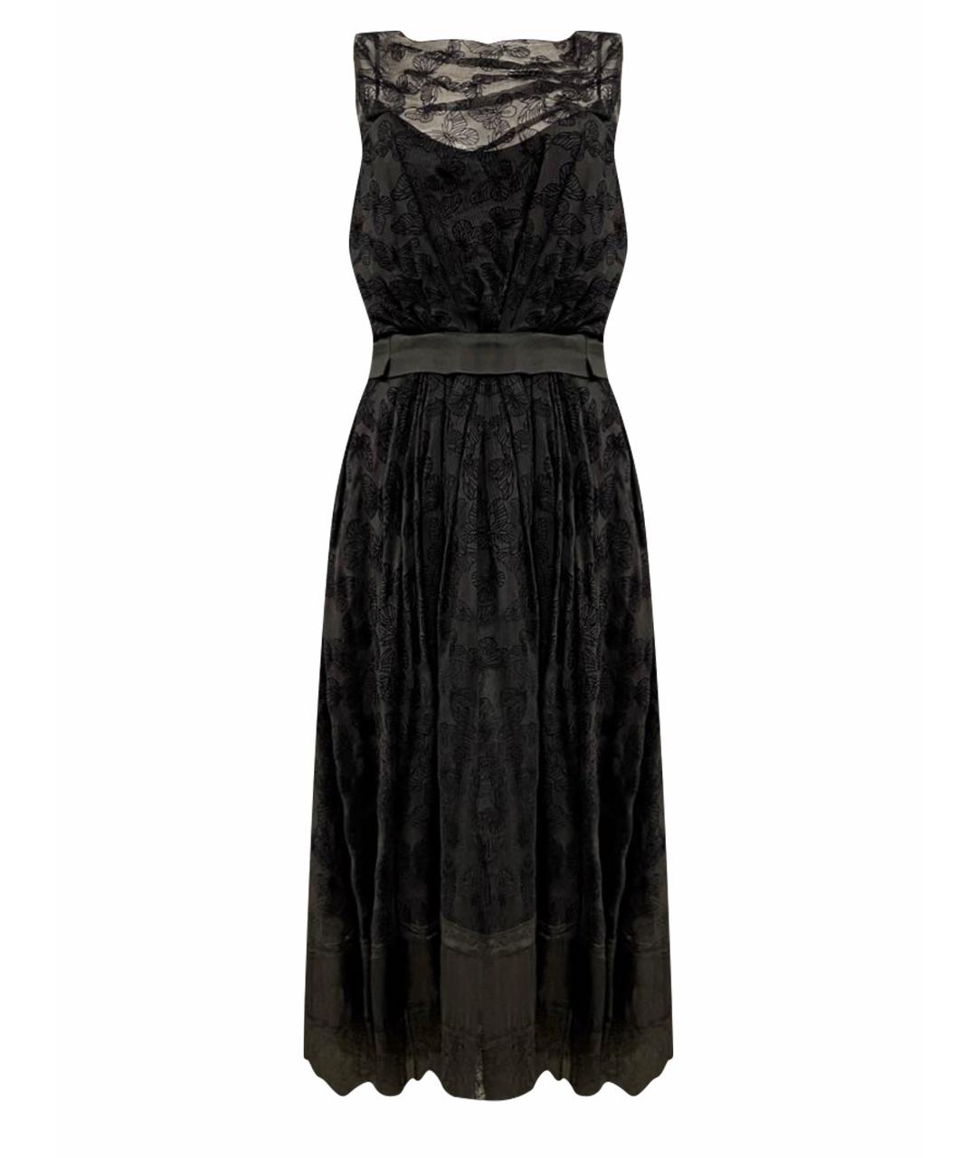 NINA RICCI Черное шелковое коктейльное платье, фото 1