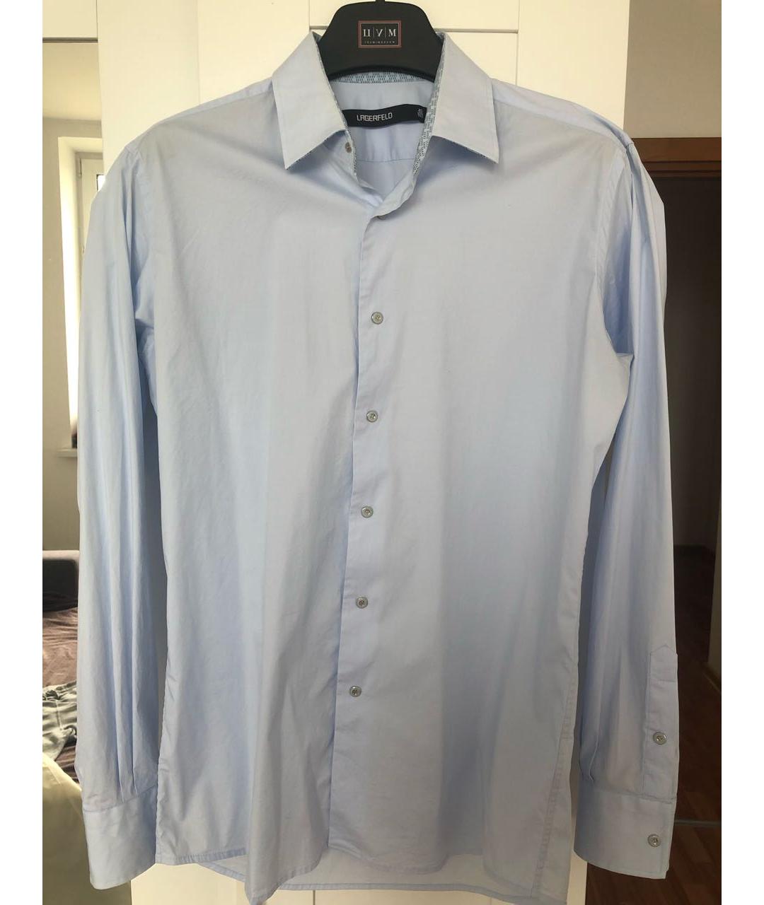 KARL LAGERFELD Голубая хлопковая классическая рубашка, фото 5