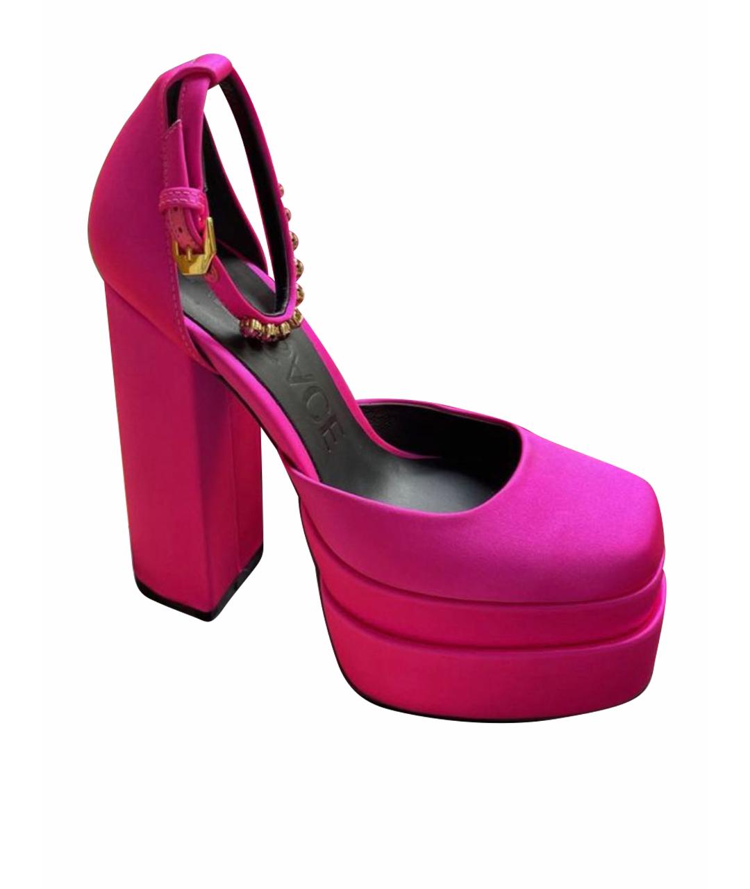 VERSACE Розовые текстильные туфли, фото 1
