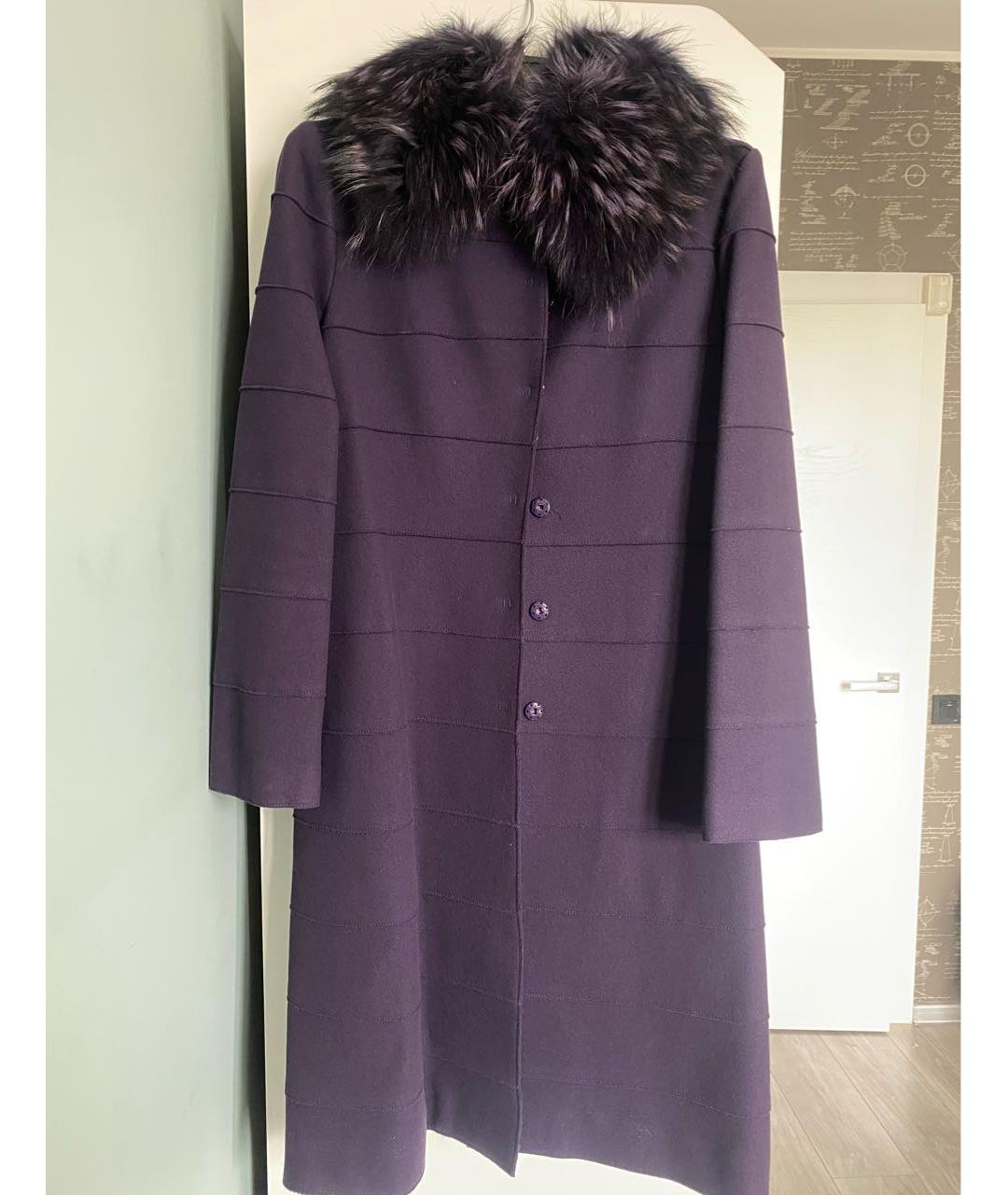 ALBERTA FERRETTI Фиолетовое шерстяное пальто, фото 6