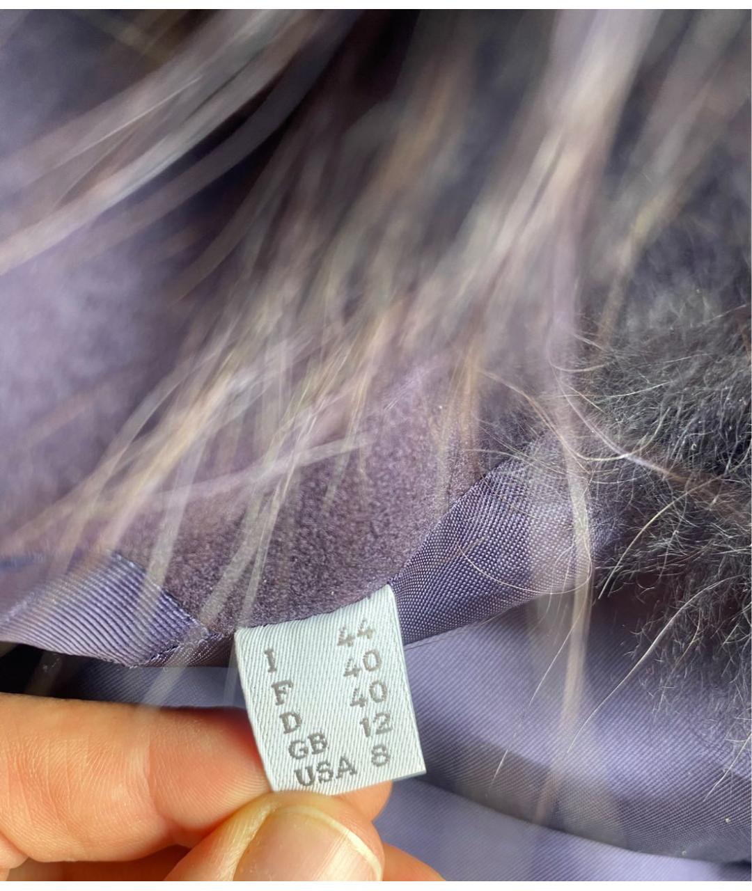 ALBERTA FERRETTI Фиолетовое шерстяное пальто, фото 4