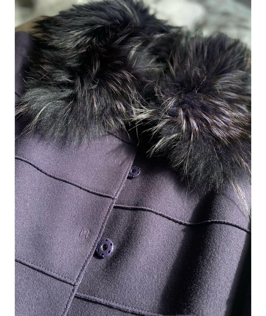 ALBERTA FERRETTI Фиолетовое шерстяное пальто, фото 2