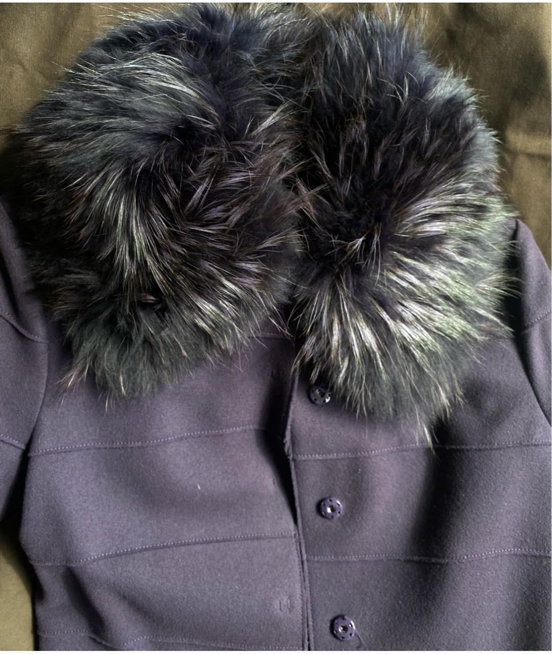 ALBERTA FERRETTI Фиолетовое шерстяное пальто, фото 3