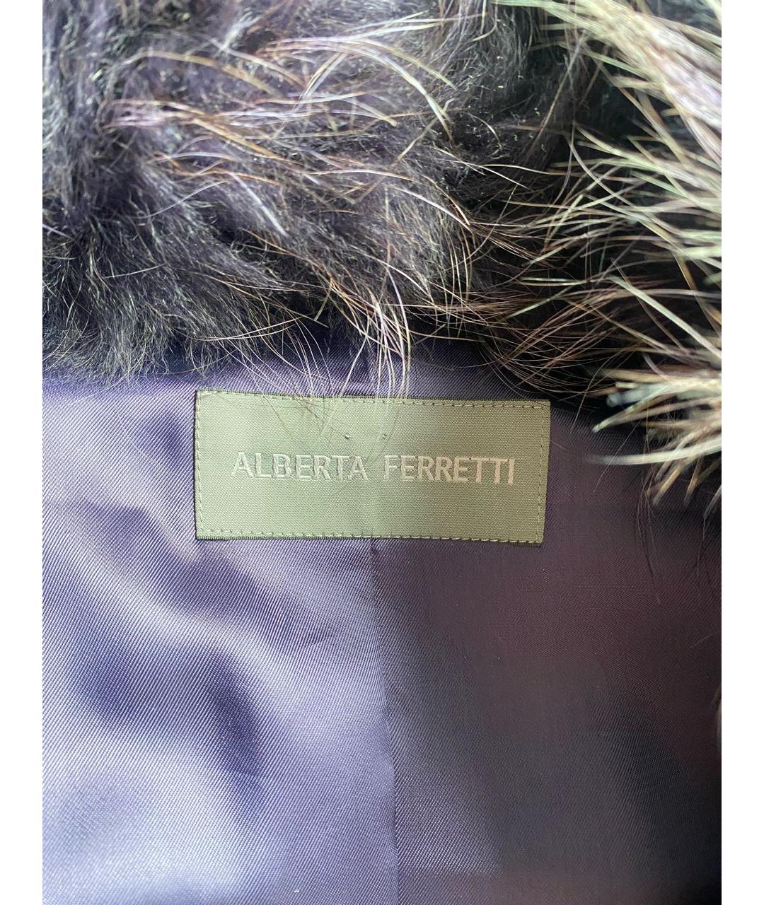 ALBERTA FERRETTI Фиолетовое шерстяное пальто, фото 5