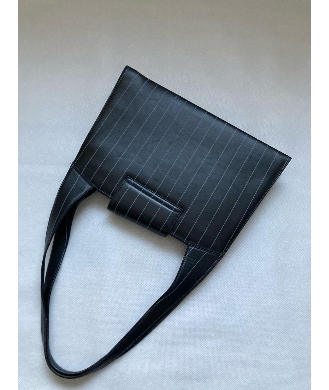 VERSACE VINTAGE Черная кожаная сумка с короткими ручками, фото 7