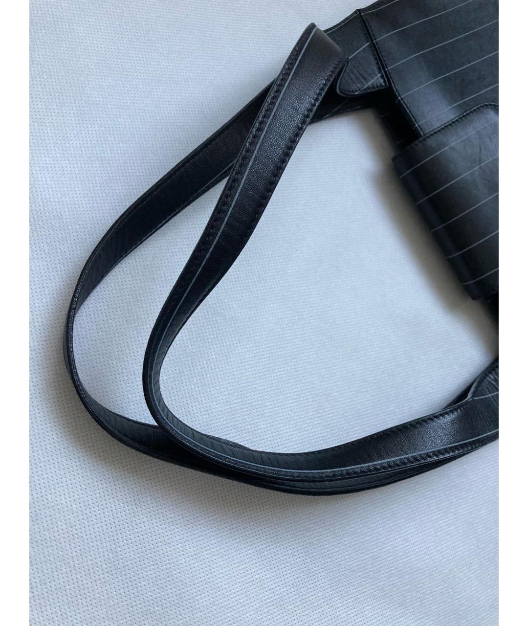 VERSACE VINTAGE Черная кожаная сумка с короткими ручками, фото 6