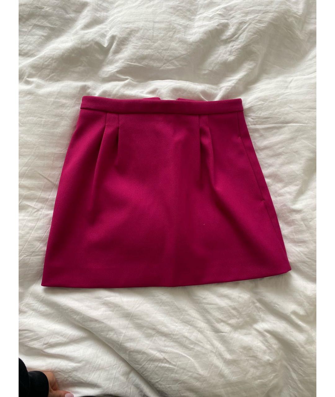 RED VALENTINO Розовая полиэстеровая юбка мини, фото 5
