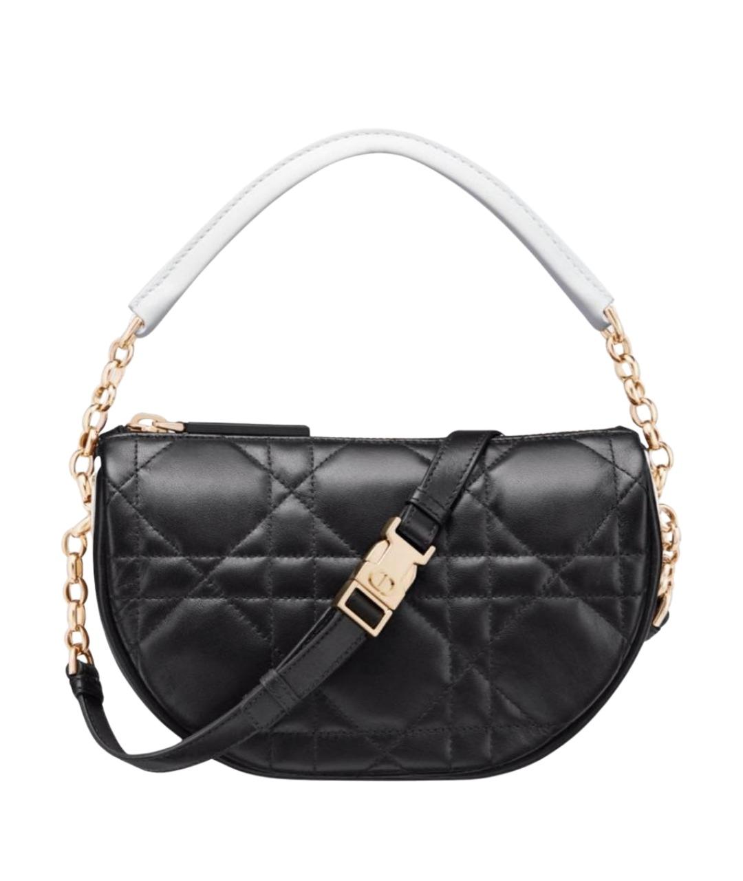 CHRISTIAN DIOR Черная кожаная сумка с короткими ручками, фото 9