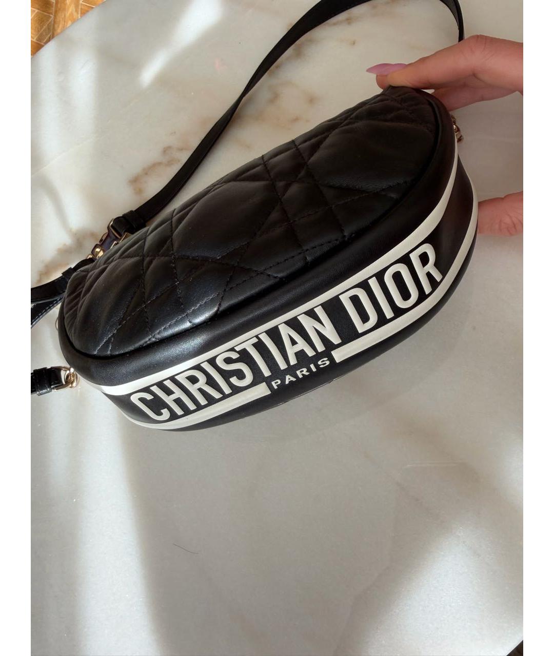 CHRISTIAN DIOR Черная кожаная сумка с короткими ручками, фото 7