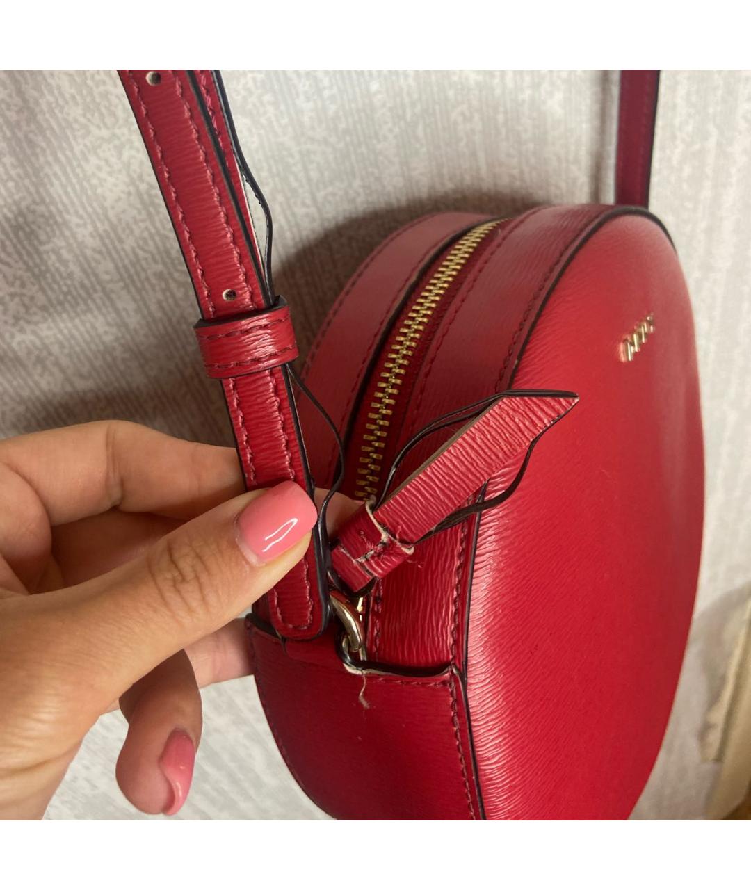 DKNY Красная сумка через плечо из искусственной кожи, фото 7