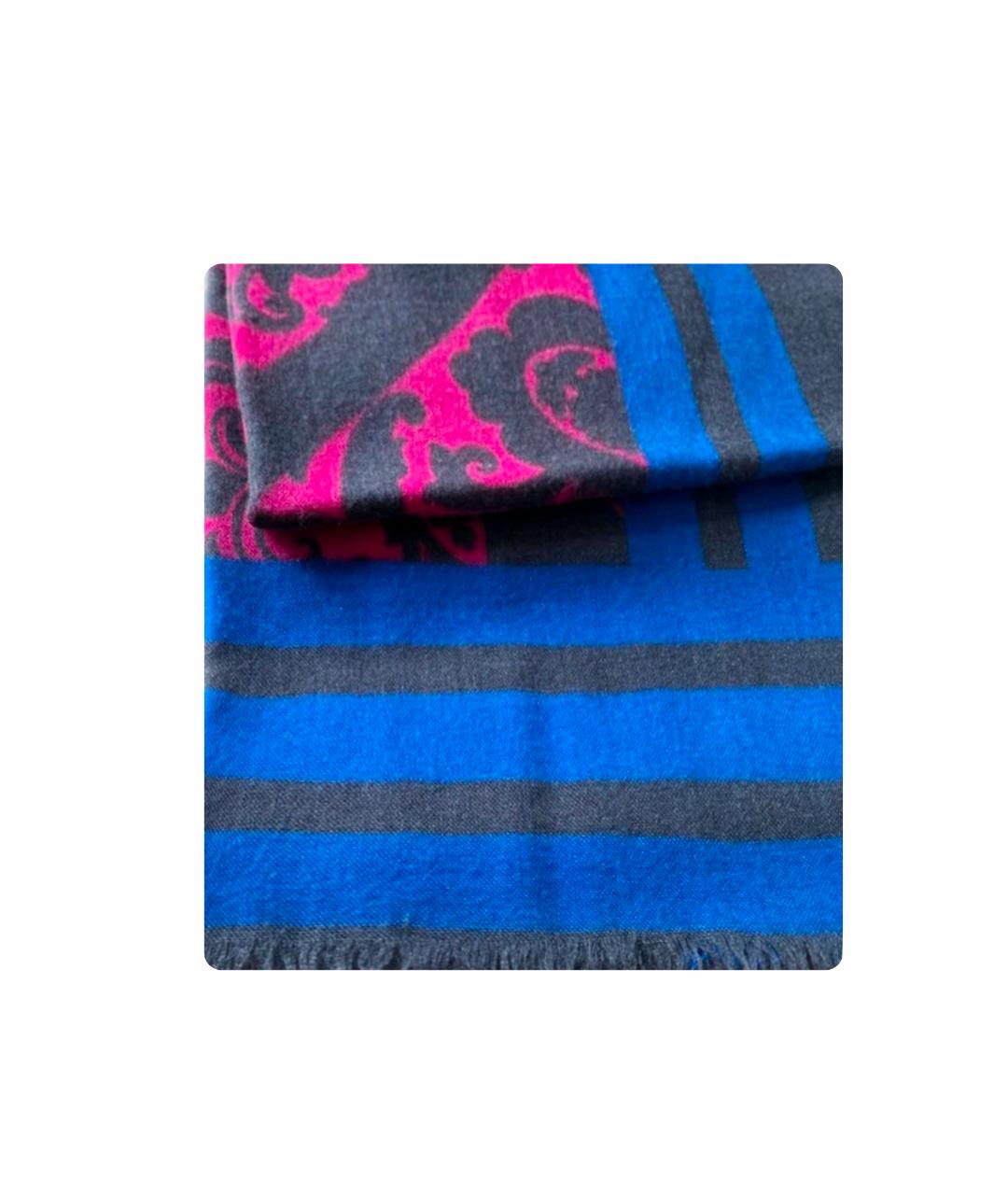 ETRO Синий кашемировый шарф, фото 1
